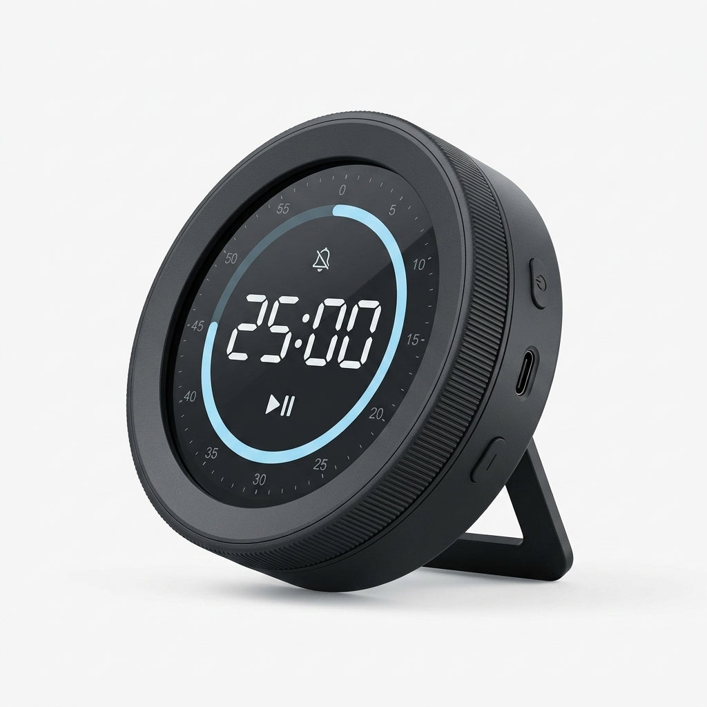 Yucvallo™ Focus Dial Productivity Timer – Digital Pomodoro Desk Timer with Rotary Control, Visual Countdown & Silent Mode