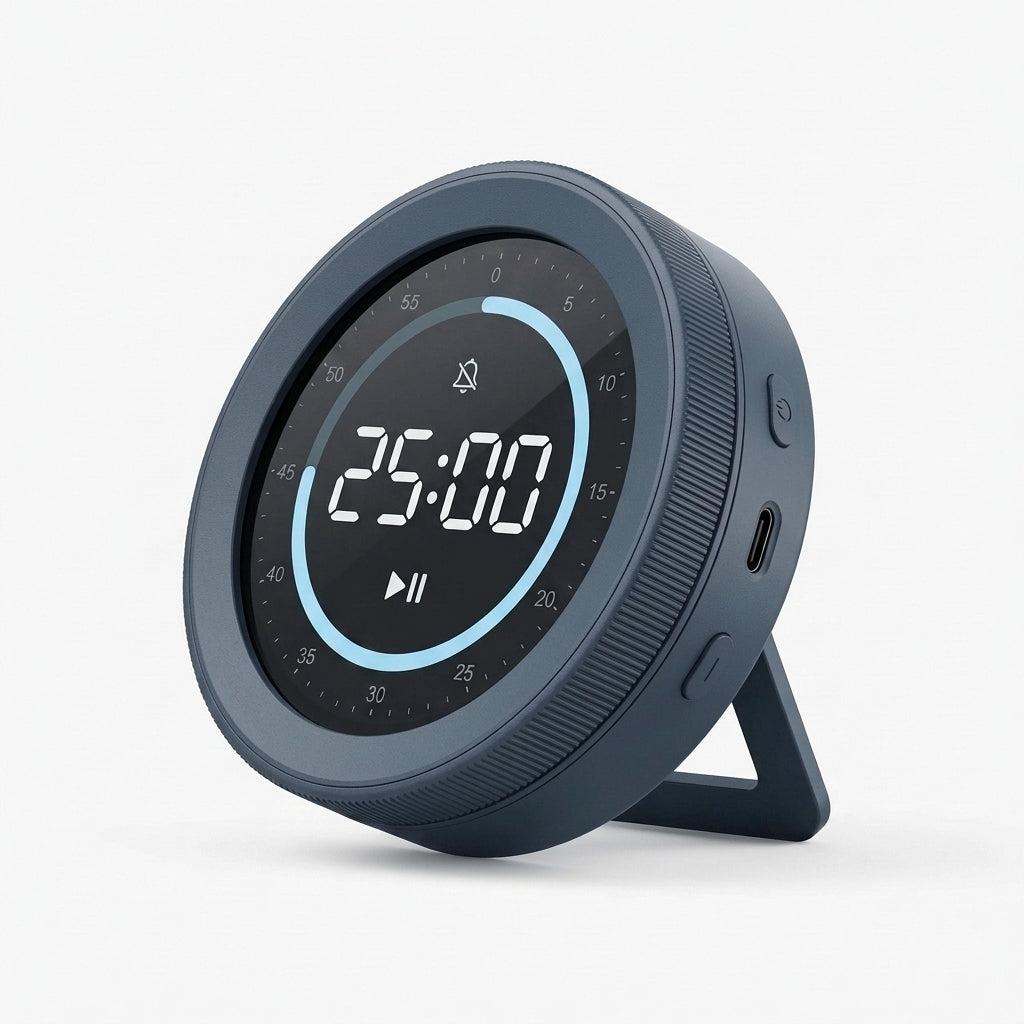 Yucvallo™ Focus Dial Productivity Timer – Digital Pomodoro Desk Timer with Rotary Control, Visual Countdown & Silent Mode