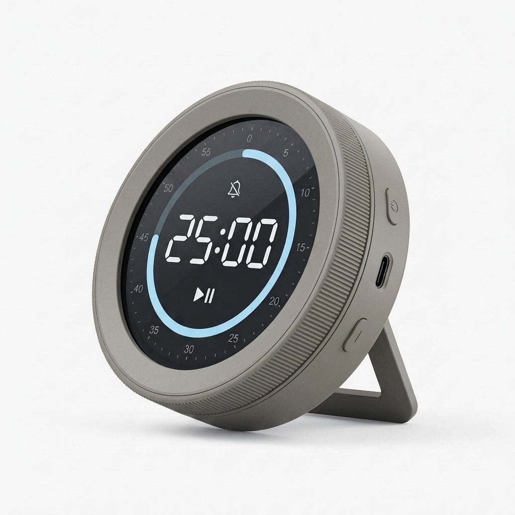 Yucvallo™ Focus Dial Productivity Timer – Digital Pomodoro Desk Timer with Rotary Control, Visual Countdown & Silent Mode