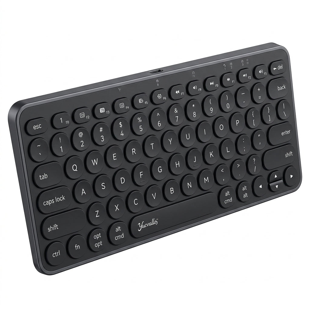 Yucvallo™ NoteKey Mini Wireless Keyboard – Compact Bluetooth Keyboard with Multi-Device Switching & USB-C Rechargeable Battery
