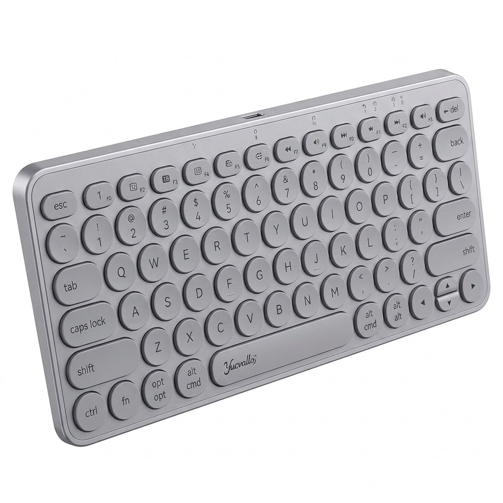 Yucvallo™ NoteKey Mini Wireless Keyboard – Compact Bluetooth Keyboard with Multi-Device Switching & USB-C Rechargeable Battery