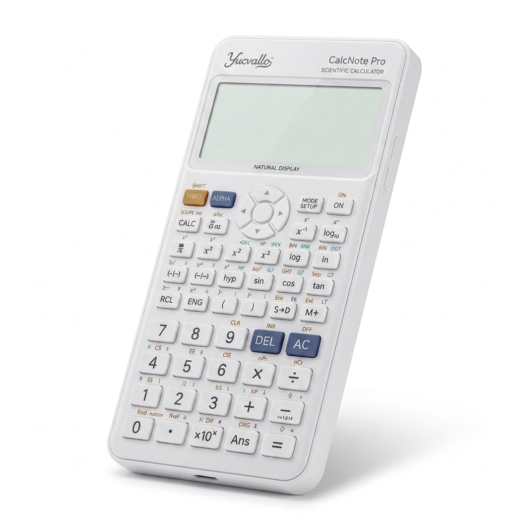 Yucvallo™ CalcNote Pro Scientific Calculator – Advanced Non-Graphing Calculator with Natural Display, Equation Memory & USB-C Rechargeable Power