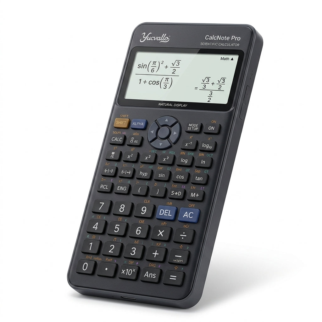 Yucvallo™ CalcNote Pro Scientific Calculator – Advanced Non-Graphing Calculator with Natural Display, Equation Memory & USB-C Rechargeable Power